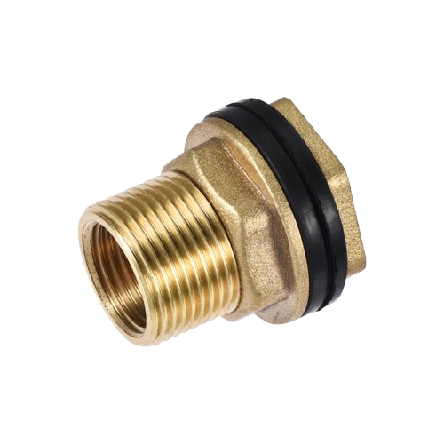 3/4" MPT x 1/2" FPT Brass Bulkhead