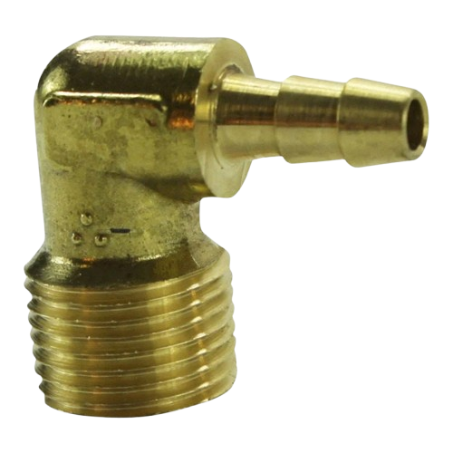 3/8" MPT x 1/4" Hose Barb Elbow Brass