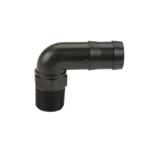 3/4" Male Thread x 1" Hose Barb Elbow
