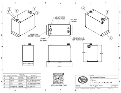 22 Gallon Fuel Tank