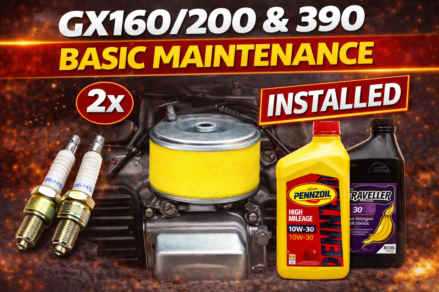 Honda GX160,200,390 Complete Maintenance