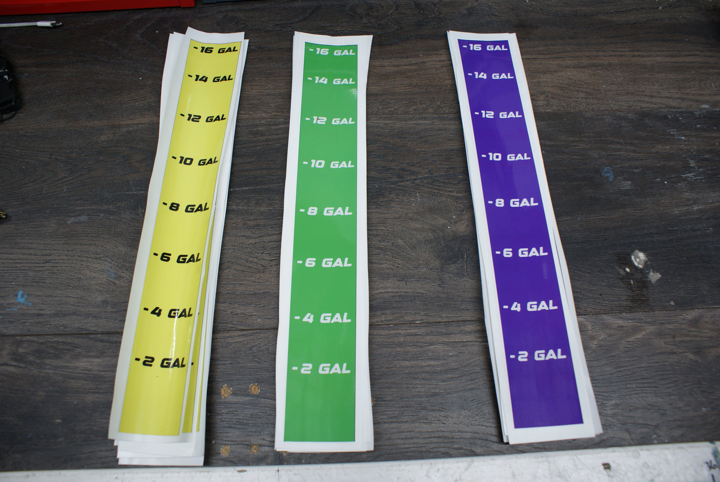 16 Gallon Tank Label