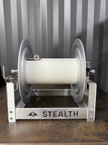 Stealth 12" Aluminum Full Frame Hose Reel 1/2" Stainless Steel Manifold & Swivel
