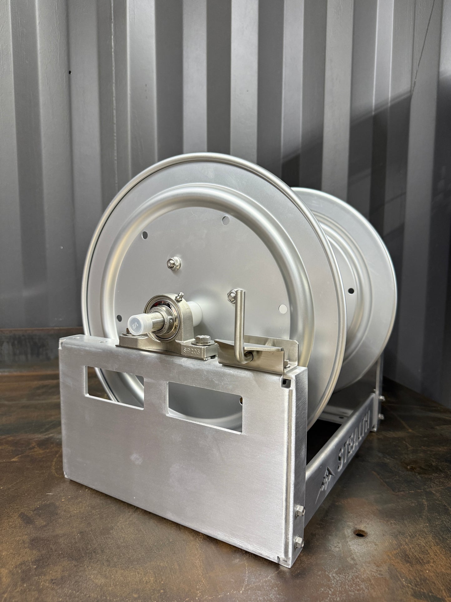 Stealth 12" Aluminum Full Frame Hose Reel 1/2" Stainless Steel Manifold & Swivel
