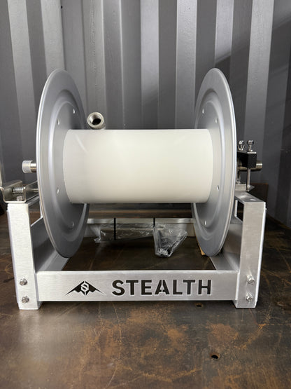 Stealth 12" Aluminum Full Frame Hose Reel — 3/4" Stainless Steel Manifold & Swivel