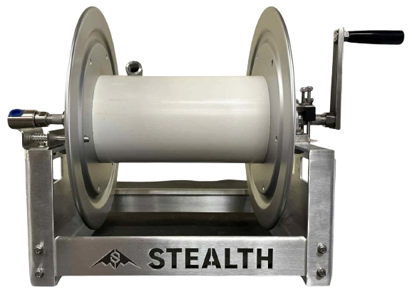Stealth 18" Aluminum Full Frame Hose Reel 3/4" Stainless Steel Manifold & Swivel