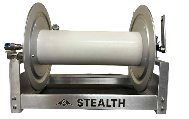 Stealth 18" Aluminum Full Frame Hose Reel 1/2" Stainless Steel Manifold & Swivel