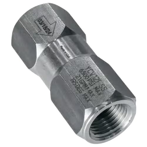1/2'' HIGH PRESSURE Stainless Check Valve FPT x FPT