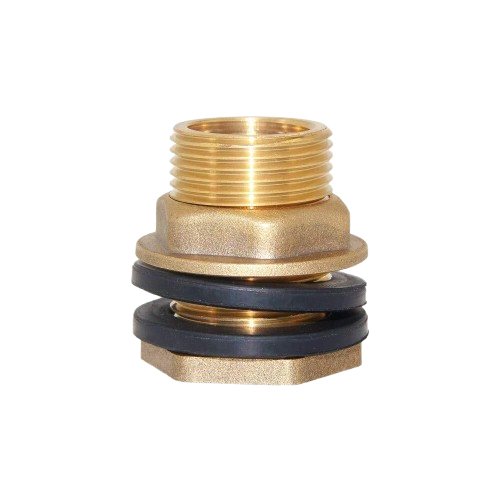 1/2" MPT x 3/8" FPT Brass Bulkhead