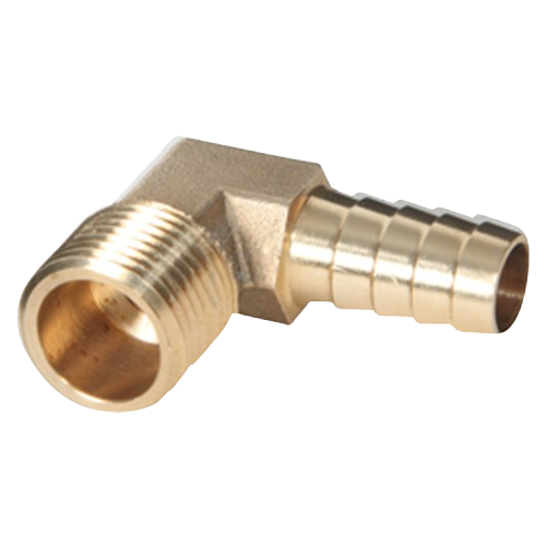 3/8" MPT x 3/8" Hose Barb Elbow Brass